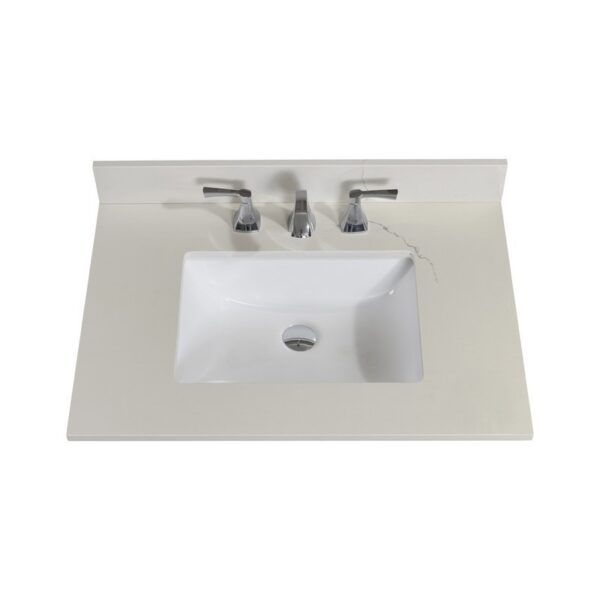 Altair 61031-CTP-MW Belluno 31 Inch Single Bathroom Vanity Top in Milano White with Ceramic Rectangle Undermount Sink