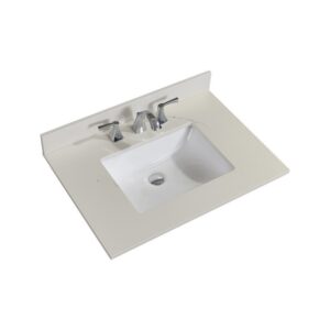 Altair 61031-CTP-MW Belluno 31 Inch Single Bathroom Vanity Top in Milano White with Ceramic Rectangle Undermount Sink