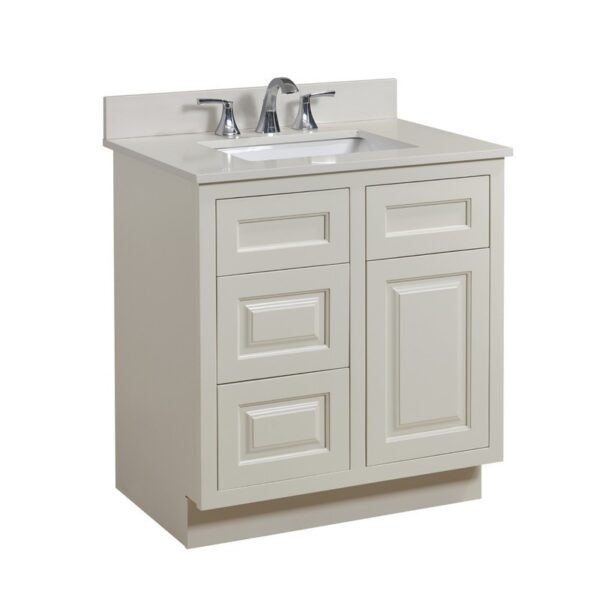 Altair 61031-CTP-MW Belluno 31 Inch Single Bathroom Vanity Top in Milano White with Ceramic Rectangle Undermount Sink