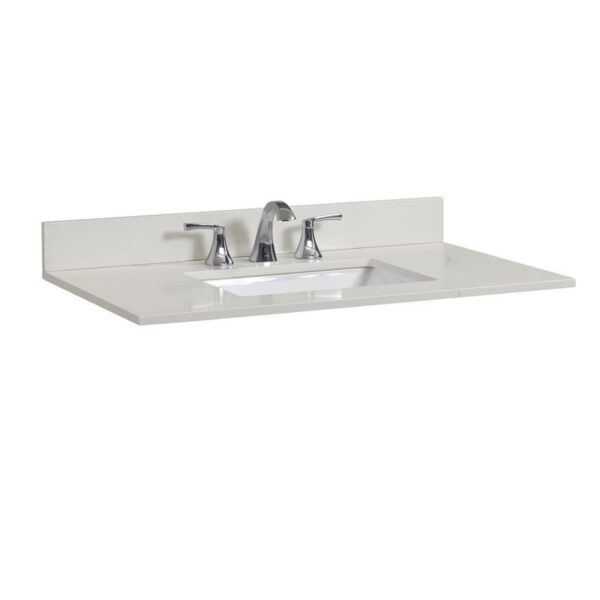 Altair 61037-CTP-MW Belluno 37 Inch Single Bathroom Vanity Top in Milano White with Ceramic Rectangle Undermount Sink