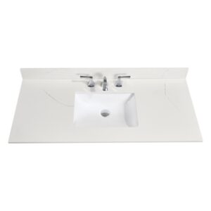 Altair 61049-CTP-MW Belluno 49 Inch Single Bathroom Vanity Top in Milano White with Ceramic Rectangle Undermount Sink