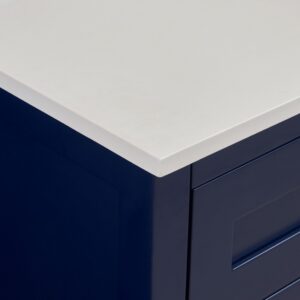 Altair 61049-CTP-MW Belluno 49 Inch Single Bathroom Vanity Top in Milano White with Ceramic Rectangle Undermount Sink