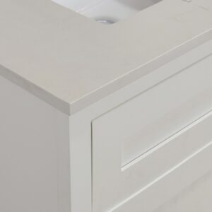 Altair 61061-CTP-MW Belluno 61 Inch Double Bathroom Vanity Top in Milano White with Ceramic Rectangle Undermount Sinks