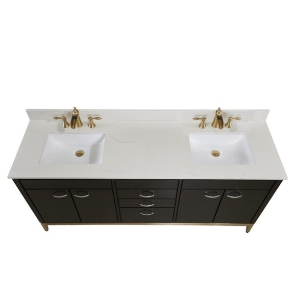 Altair 61073-CTP-MW Belluno 73 Inch Single Bathroom Vanity Top in Milano White with Ceramic Rectangle Undermount Sink