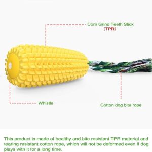 RetailHuntUSA Dog Chew Toys for Aggressive Chewers, Indestructible Tough Durable Squeaky Interactive Dog Toys, Puppy Teeth Chew Corn Stick Toy