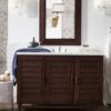 James Martin 620-V48-BNM-3ENC Portland 48 Inch Single Vanity Cabinet with Ethereal Noctis Quartz Top - Burnished Mahogany