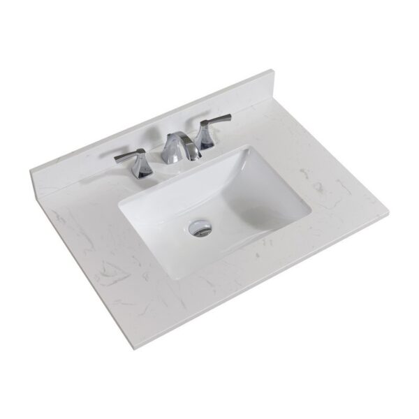 Altair 62031-CTP-JW Frosinone 31 Inch Single Bathroom Vanity Top in Jazz White with Ceramic Rectangle Undermount Sink