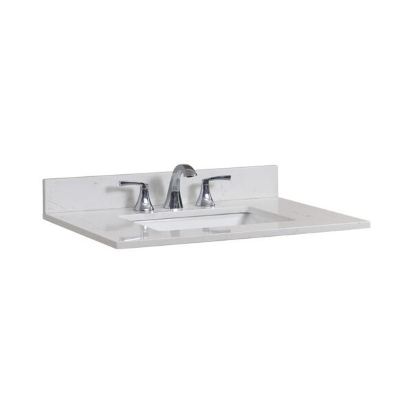 Altair 62031-CTP-JW Frosinone 31 Inch Single Bathroom Vanity Top in Jazz White with Ceramic Rectangle Undermount Sink