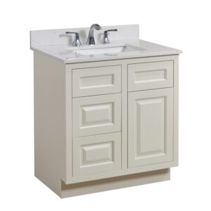 Altair 62031-CTP-JW Frosinone 31 Inch Single Bathroom Vanity Top in Jazz White with Ceramic Rectangle Undermount Sink