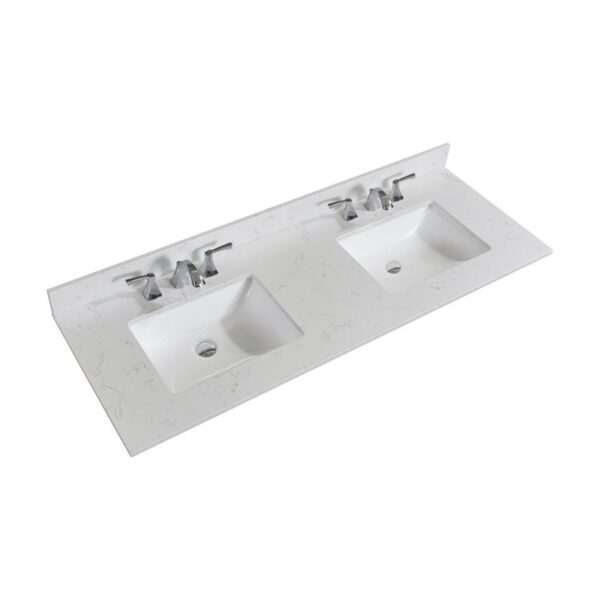 Altair 62061-CTP-JW Frosinone 61 Inch Single Bathroom Vanity Top in Jazz White with Ceramic Rectangle Undermount Sink