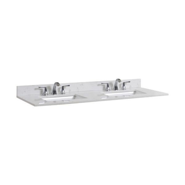 Altair 62061-CTP-JW Frosinone 61 Inch Single Bathroom Vanity Top in Jazz White with Ceramic Rectangle Undermount Sink