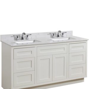 Altair 62061-CTP-JW Frosinone 61 Inch Single Bathroom Vanity Top in Jazz White with Ceramic Rectangle Undermount Sink