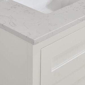 Altair 62061-CTP-JW Frosinone 61 Inch Single Bathroom Vanity Top in Jazz White with Ceramic Rectangle Undermount Sink