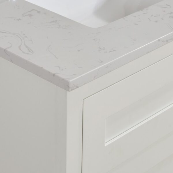 Altair 62061-CTP-JW Frosinone 61 Inch Single Bathroom Vanity Top in Jazz White with Ceramic Rectangle Undermount Sink