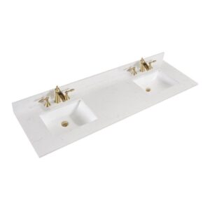 Altair 62073-CTP-JW Frosinone 73 Inch Single Bathroom Vanity Top in Jazz White with Ceramic Rectangle Undermount Sink