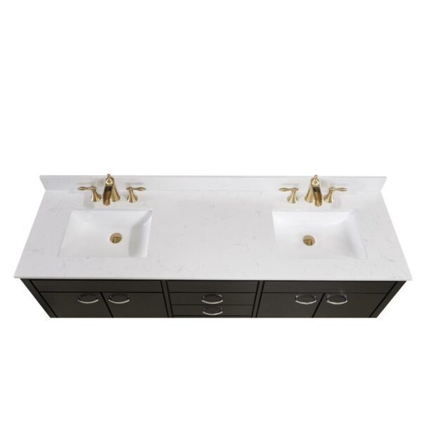 Altair 62073-CTP-JW Frosinone 73 Inch Single Bathroom Vanity Top in Jazz White with Ceramic Rectangle Undermount Sink