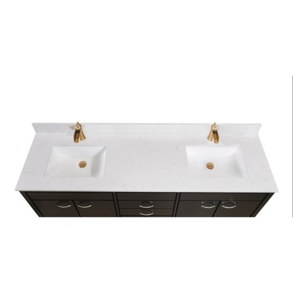 Altair 62SF73-JW-CTP Frosinone 73 Inch Stone effects Vanity Top in Jazz White with White Sink