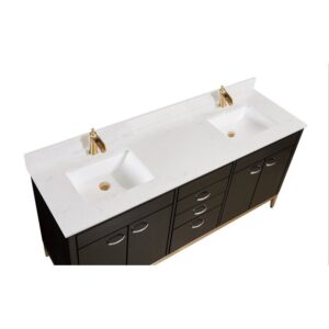 Altair 62SF73-JW-CTP Frosinone 73 Inch Stone effects Vanity Top in Jazz White with White Sink