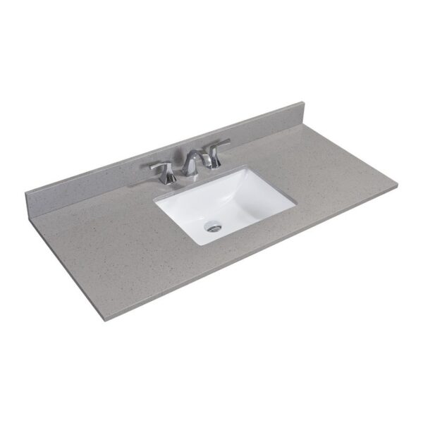 Altair 63049-CTP-MG Imperia 49 Inch Single Bathroom Vanity Top in Mountain Gray with Ceramic Rectangle Undermount Sink