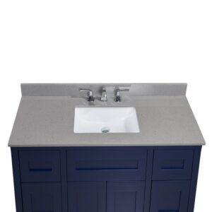 Altair 63049-CTP-MG Imperia 49 Inch Single Bathroom Vanity Top in Mountain Gray with Ceramic Rectangle Undermount Sink