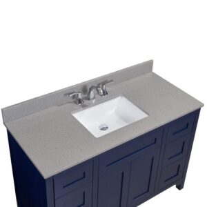 Altair 63049-CTP-MG Imperia 49 Inch Single Bathroom Vanity Top in Mountain Gray with Ceramic Rectangle Undermount Sink