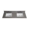 Altair 63061-CTP-MG Imperia 61 Inch Double Bathroom Vanity Top in Mountain Gray with Ceramic Rectangle Undermount Sinks