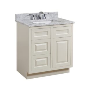 Altair 64031-CTP-CA Oristano 31 Inch Single Bathroom Vanity Top in Italian Carrara White with Ceramic Rectangle Undermount Sink