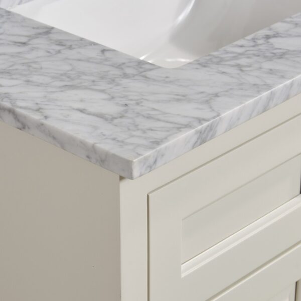 Altair 64031-CTP-CA Oristano 31 Inch Single Bathroom Vanity Top in Italian Carrara White with Ceramic Rectangle Undermount Sink