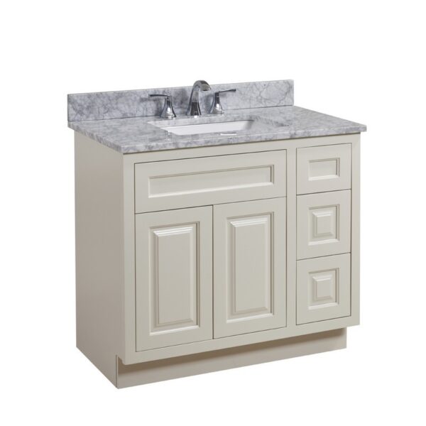 Altair 64037-CTP-CA Oristano 37 Inch Single Bathroom Vanity Top in Italian Carrara White with Ceramic Rectangle Undermount Sink