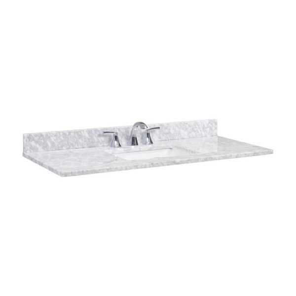 Altair 64049-CTP-CA Oristano 49 Inch Single Bathroom Vanity Top in Italian Carrara White with Ceramic Rectangle Undermount Sink