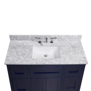 Altair 64049-CTP-CA Oristano 49 Inch Single Bathroom Vanity Top in Italian Carrara White with Ceramic Rectangle Undermount Sink