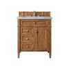 James Martin 650-V30-SBR-3CAR Brittany 30 Inch Single Vanity in Saddle Brown with 3 CM Carrara Marble Top