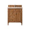 James Martin 650-V30-SBR-3EMR Brittany 30 Inch Single Vanity in Saddle Brown with 3 CM Eternal Marfil Quartz Top