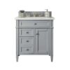 James Martin 650-V30-UGR-3EJP Brittany 30 Inch Single Vanity in Urban Gray with 3 cm Eternal Jasmine Pearl Quartz Top with Sink