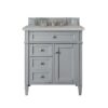 James Martin 650-V30-UGR-3ESR Brittany 30 Inch Single Vanity in Urban Gray with 3 CM Eternal Serena Quartz Top