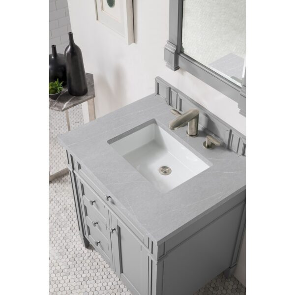 James Martin 650-V30-UGR-3ESR Brittany 30 Inch Single Vanity in Urban Gray with 3 CM Eternal Serena Quartz Top