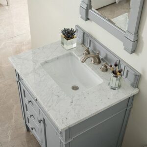 James Martin 650-V30-UGR-3CAR Brittany 30 Inch Single Vanity in Urban Gray with 3 cm Carrara Marble Top