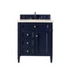 James Martin 650-V30-VBL-3EMR Brittany 30 Inch Single Vanity in Victory Blue with 3 CM Eternal Marfil Quartz Top