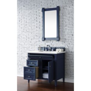 James Martin 650-V36-3WZ Brittany 36 Inch Single Vanity with 3cm White Zeus Quartz Top