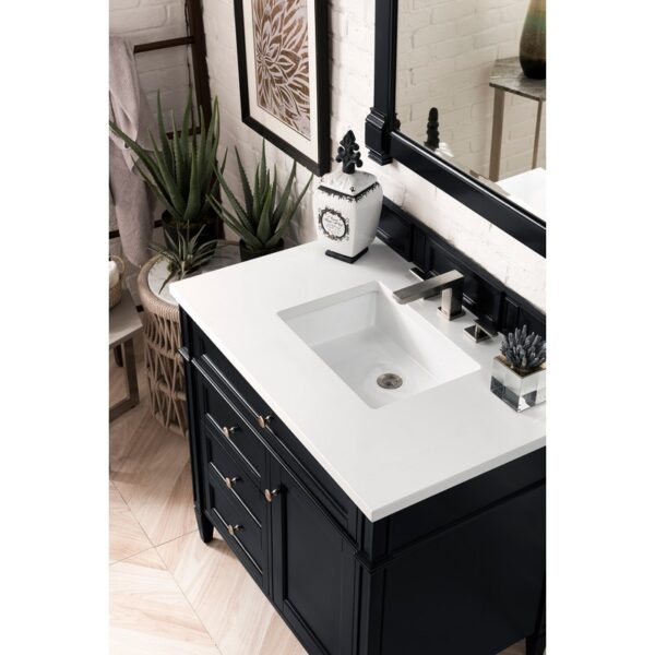 James Martin 650-V36-3WZ Brittany 36 Inch Single Vanity with 3cm White Zeus Quartz Top