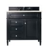 James Martin 650-V36-BKO-3EMR Brittany 36 Inch Black Onyx Single Vanity with 3 CM Eternal Marfil Quartz Top