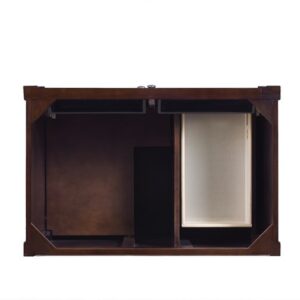 James Martin 650-V36-BNM-3GEX Brittany 36 Inch Burnished Mahogany Single Vanity with 3 cm Grey Expo Quartz Top with Sink