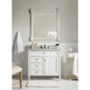 James Martin 650-V36-BW-3CAR Brittany 36 Inch Bright White Single Vanity with 3 cm Carrara Marble Top