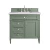 James Martin 650-V36-SC-3AF Brittany 36 Inch Smokey Celadon Single Sink Vanity with 3 cm Arctic Fall Top