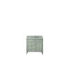 James Martin 650-V36-SGR-3AF Brittany 36 Inch Sage Green Single Vanity with 3 CM Arctic Fall Solid Surface Top