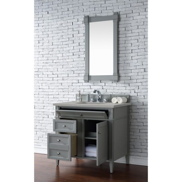 James Martin 650-V36-UGR-3ESR Brittany 36 Inch Urban Gray Single Vanity with 3 CM Eternal Serena Quartz Top