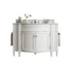 James Martin 650-V46R-BW-AF Brittany 46 Inch Single Vanity in Bright White with 3 CM Arctic Fall Solid Surface Top