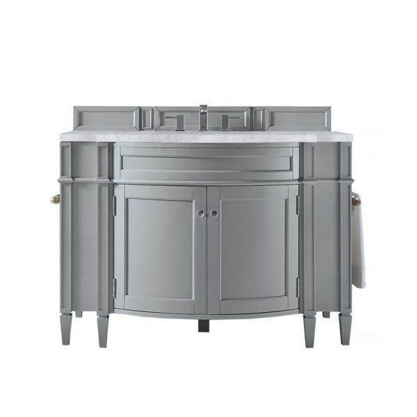 James Martin 650-V46R-UGR-CAR Brittany 46 Inch Single Vanity in Urban Gray with 3 CM Carrara Marble Top