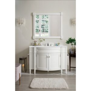 James Martin 650-V46R-WZ Brittany 46 1/2 Inch Single Vanity with 3 CM White Zeus Quartz Top