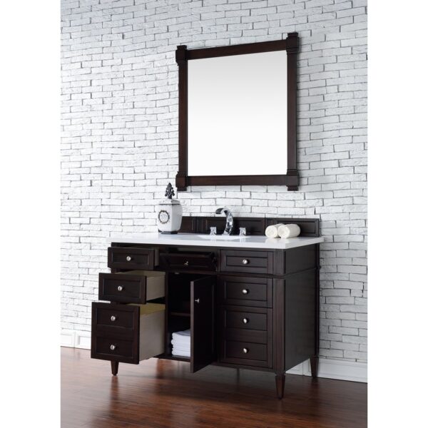 James Martin 650-V48-3WZ Brittany 48 Inch Single Vanity with 3cm White Zeus Quartz Top